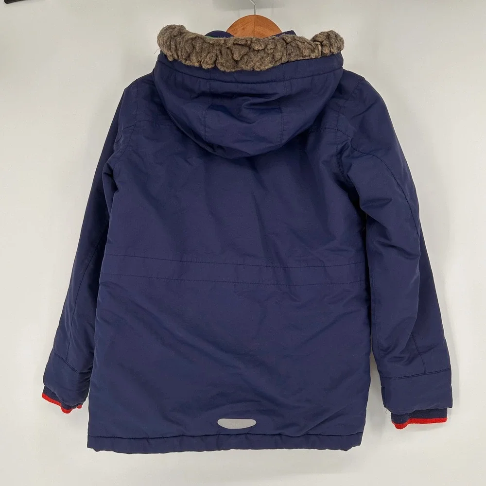 Boden Parka Jacket Coat Kids 11-12Y Faux Fur Hood Padded Navy Blue Winter Ski